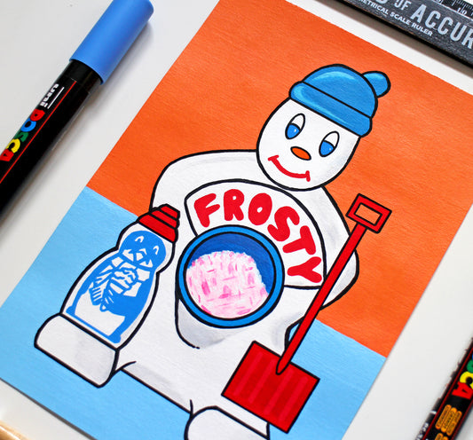 Mr Frosty Ice Drinks Maker Pop Art Painting on A5 Paper