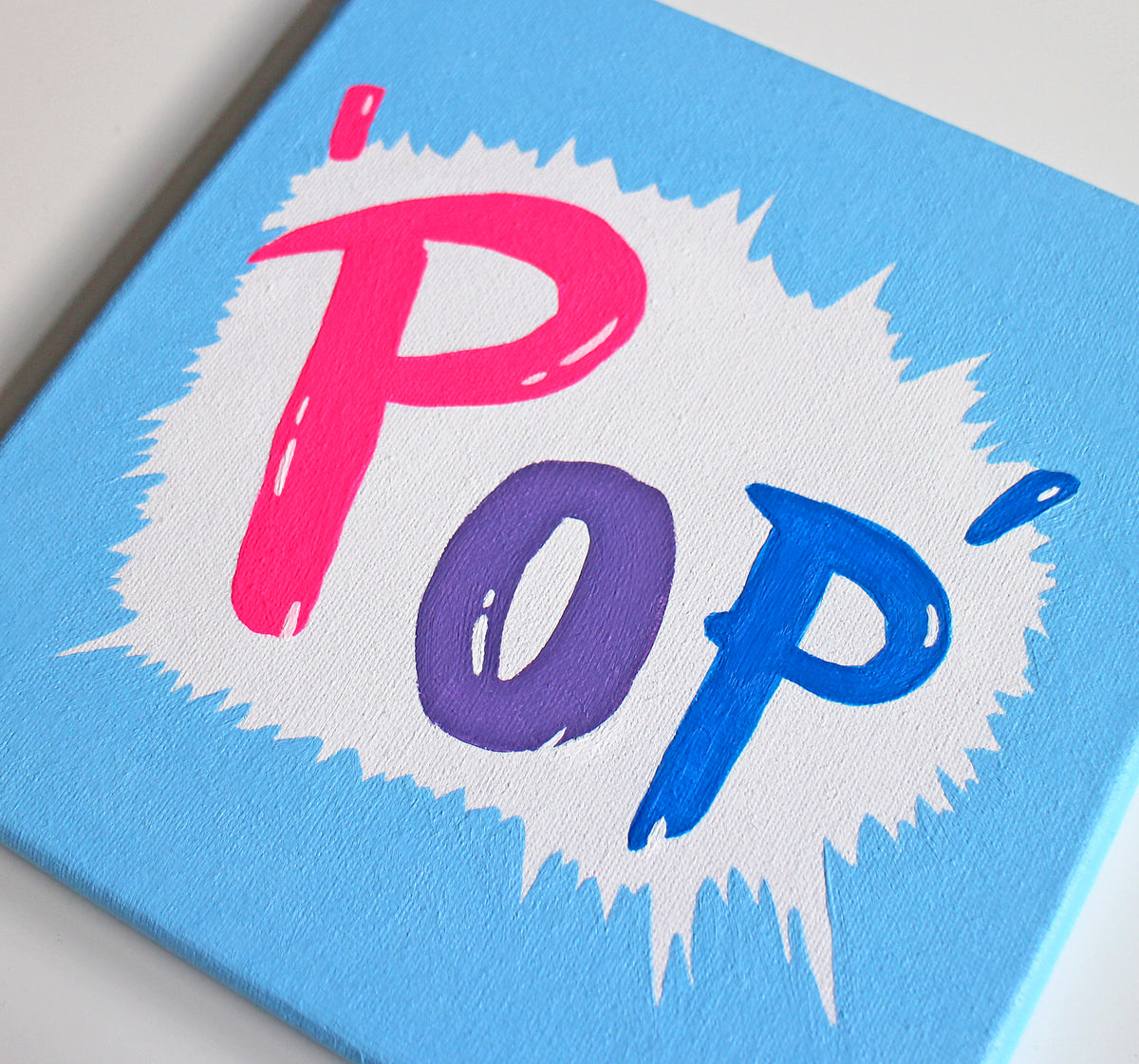 Fizzy Pop Typography, Pop Art Painting on Square Canvas