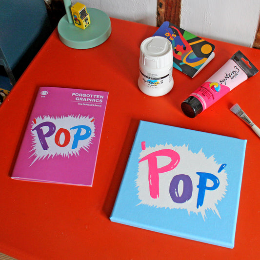 Fizzy Pop Typography, Pop Art Painting on Square Canvas