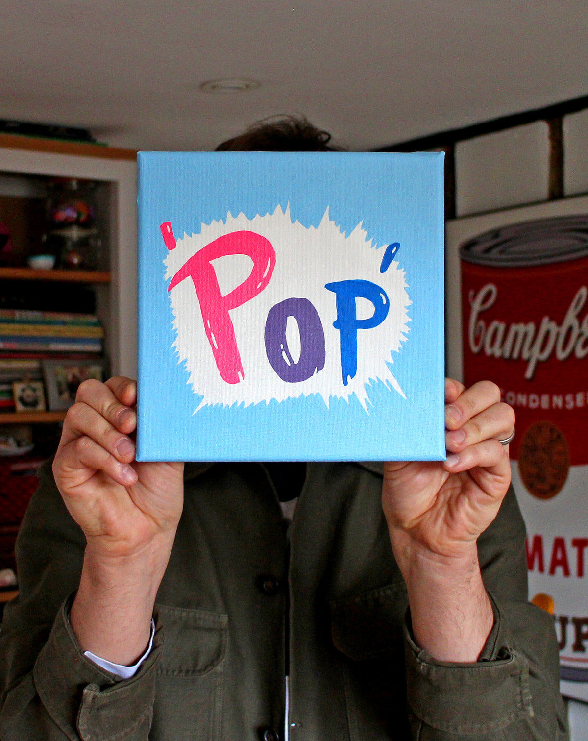 Fizzy Pop Typography, Pop Art Painting on Square Canvas