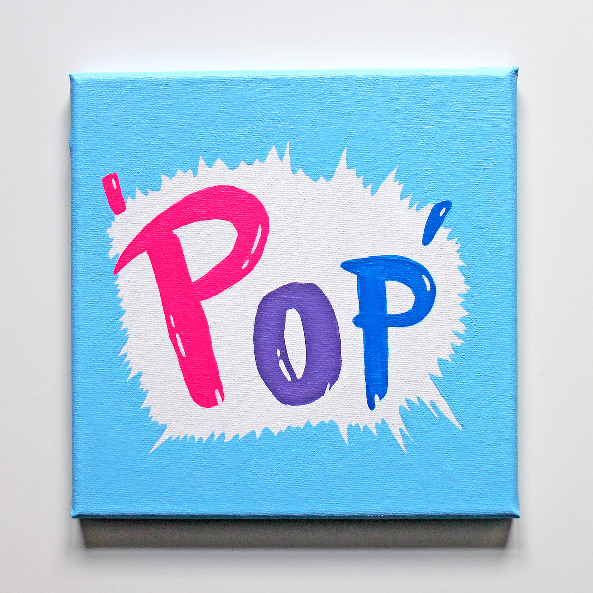 Fizzy Pop Typography, Pop Art Painting on Square Canvas