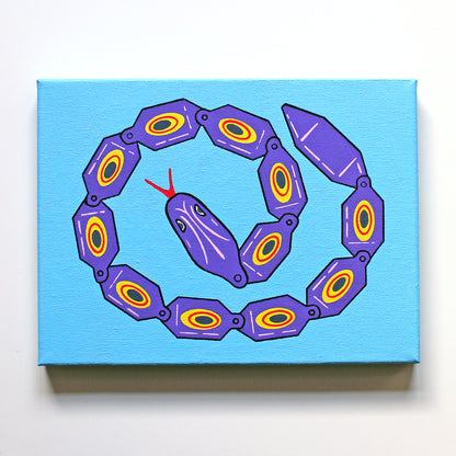 Wiggly Plastic Snake Toy Pop Art Painting on Canvas