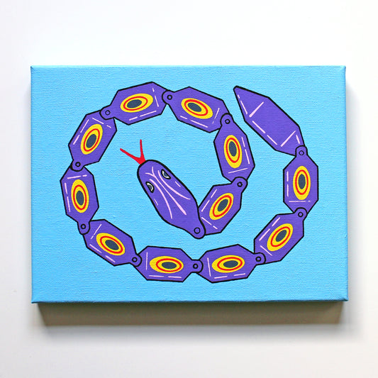 Wiggly Plastic Snake Toy Pop Art Painting on Canvas