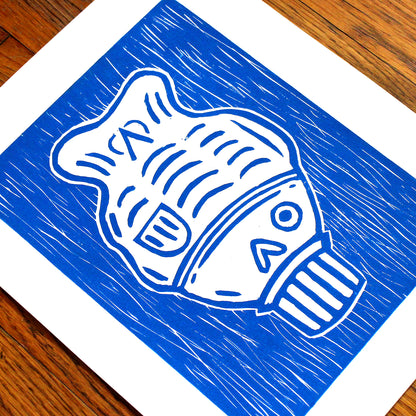 Soy Sauce Fish Original Handmade Linocut Print