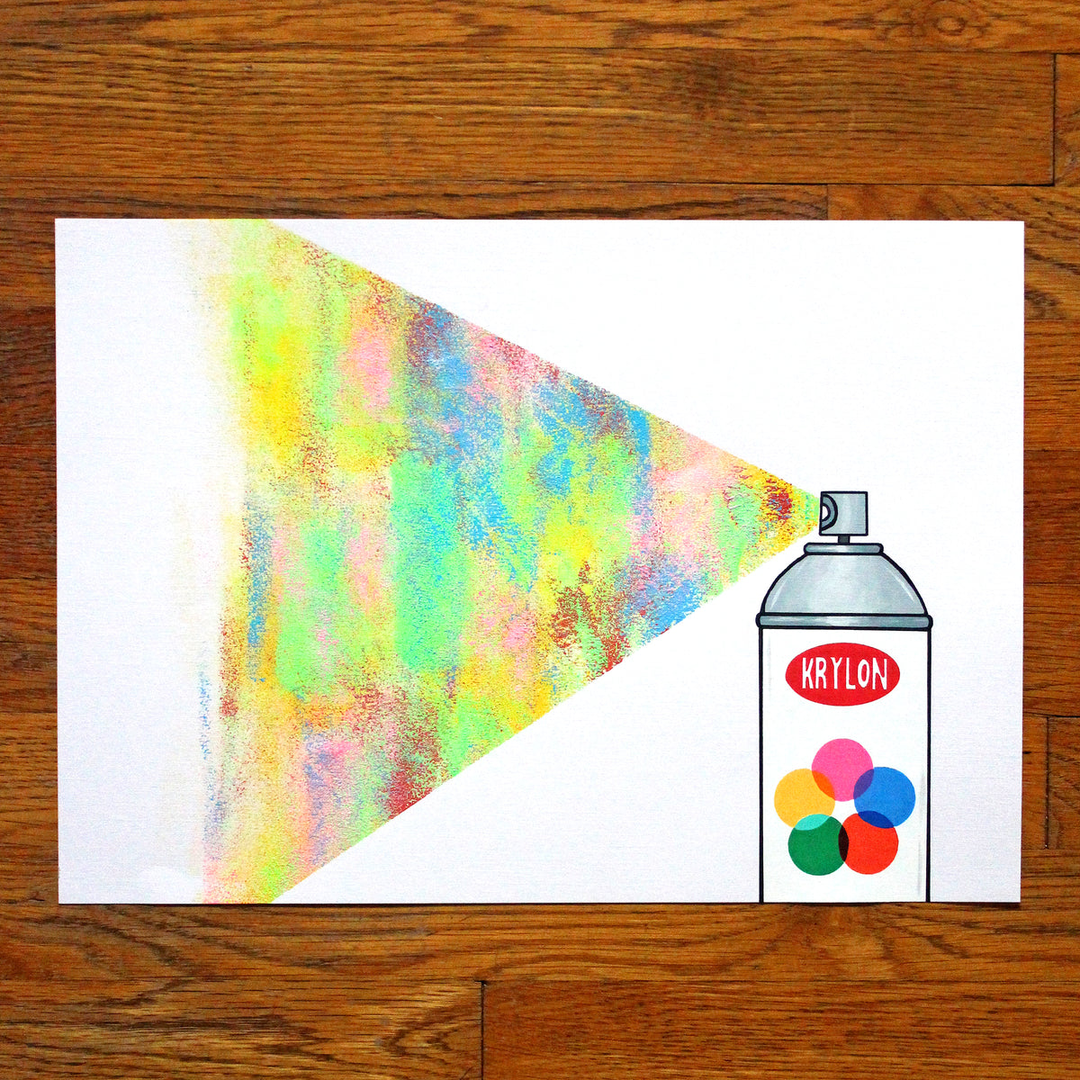 Spray Paint Graffiti Can Pop Art Painting On Unframed A3 Paper