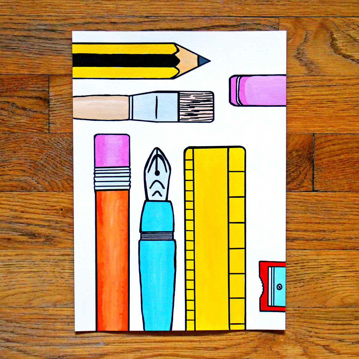 Stationery Set Pop Art Painting on A4 Paper