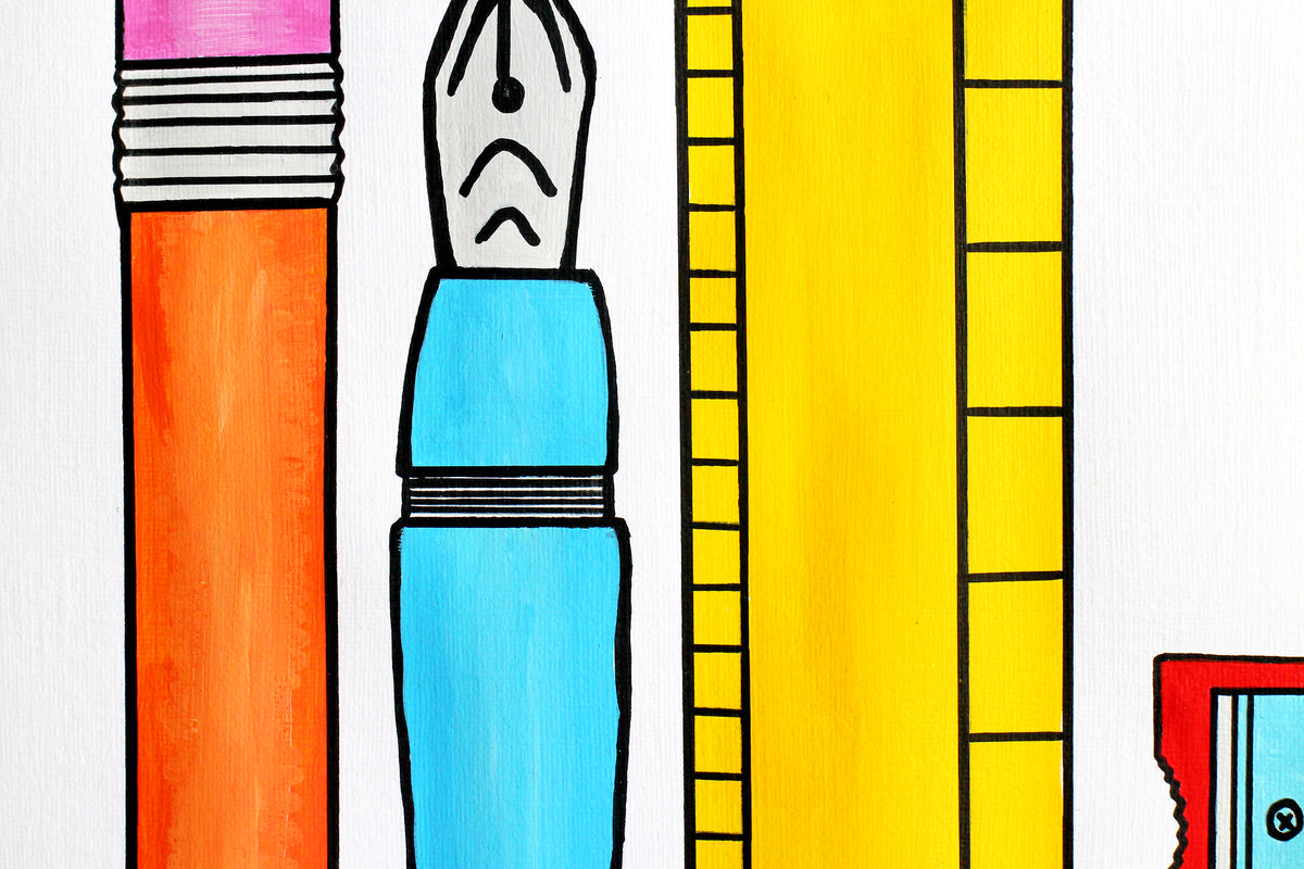 Stationery Set Pop Art Painting on A4 Paper