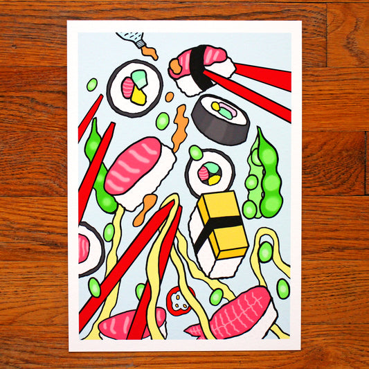 Sushi Japanese Food Art Print - Limited Edition of 10