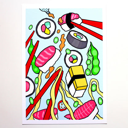 Sushi Japanese Food Art Print - Limited Edition of 10