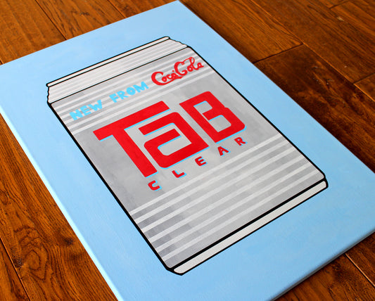 Tab Clear Coca Cola Can Pop Art Painting on A2 Canvas