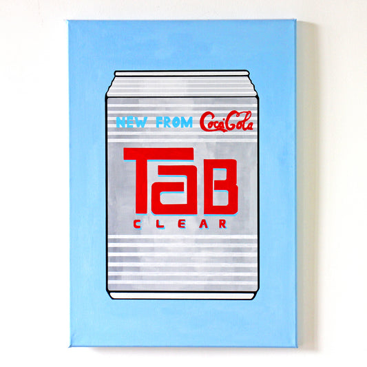 Tab Clear Coca Cola Can Pop Art Painting on A2 Canvas