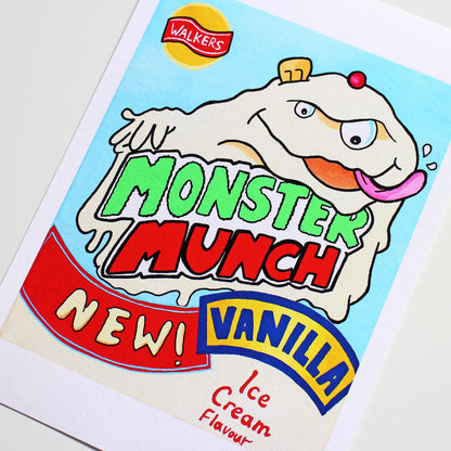 Vanilla Monster Munch Crisps Pop Art Print