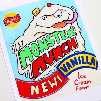 Vanilla Monster Munch Crisps Pop Art Print