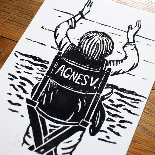 Agnes Varda Handmade Linocut Print, Limited Edition