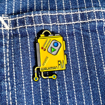 Retro Walkman Enamel Pin Badge 30mm