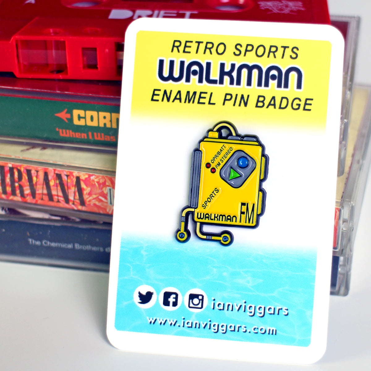 Retro Walkman Enamel Pin Badge 30mm
