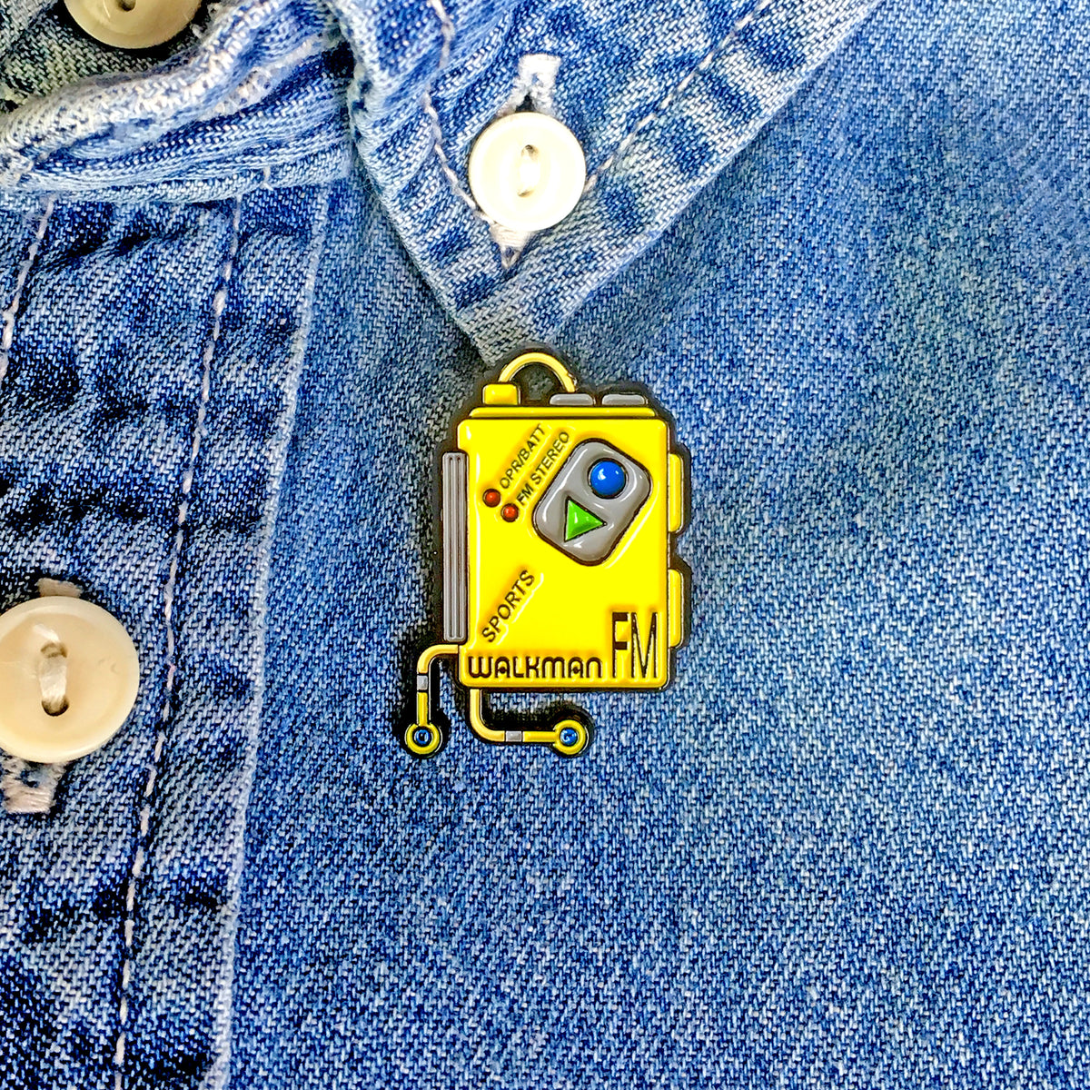 Retro Walkman Enamel Pin Badge 30mm