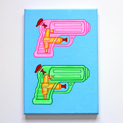 Water Pistols #3 Pop Art Painting on Canvas