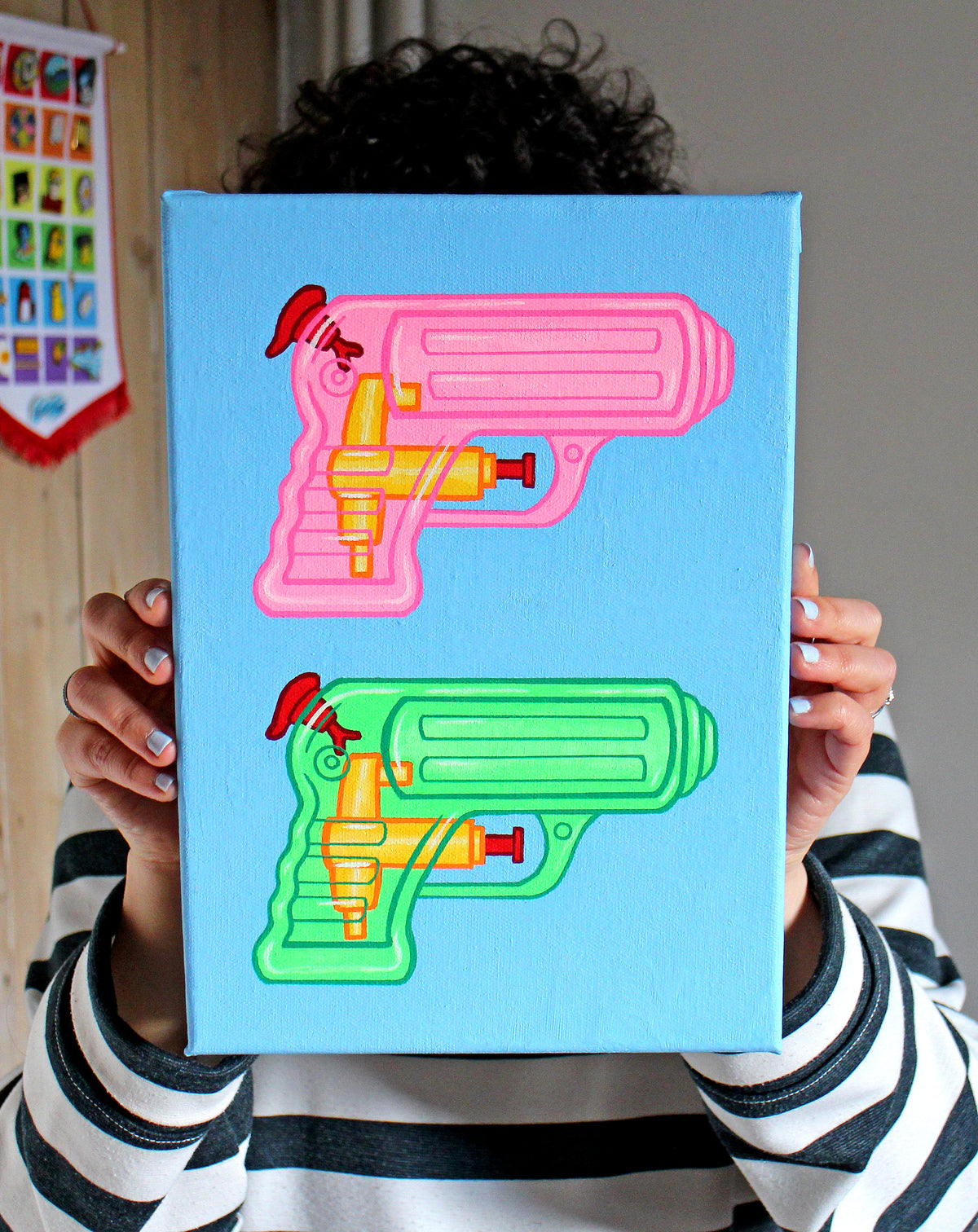 Water Pistols #3 Pop Art Painting on Canvas