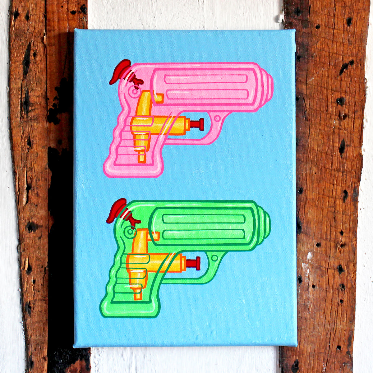 Water Pistols #3 Pop Art Painting on Canvas