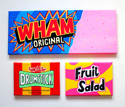 Wham Bar Retro Sweets Pop Art Painting on Canvas