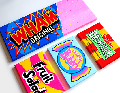 Fruit Salad Retro Sweets Pop Art Painting on Canvas